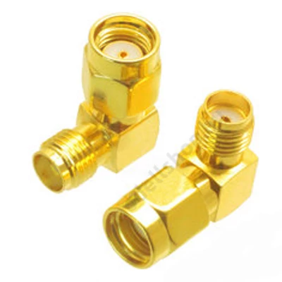 Antenna adapter RP-SMA mama - RP-SMA papa (90fokos) 